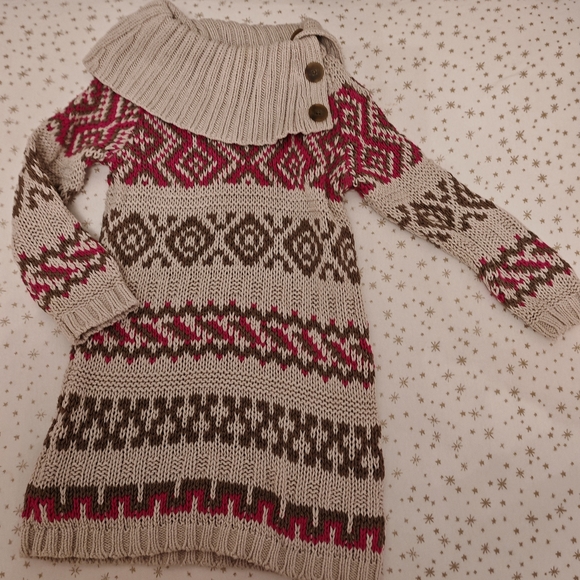 2/30 Gap Girls' Fair Isle Knit Sweater Dress - Picture 9 of 10